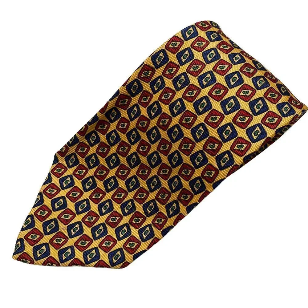 Vintage Polo Ralph Lauren Necktie Mens Tie Silk Yellow Preppy Office